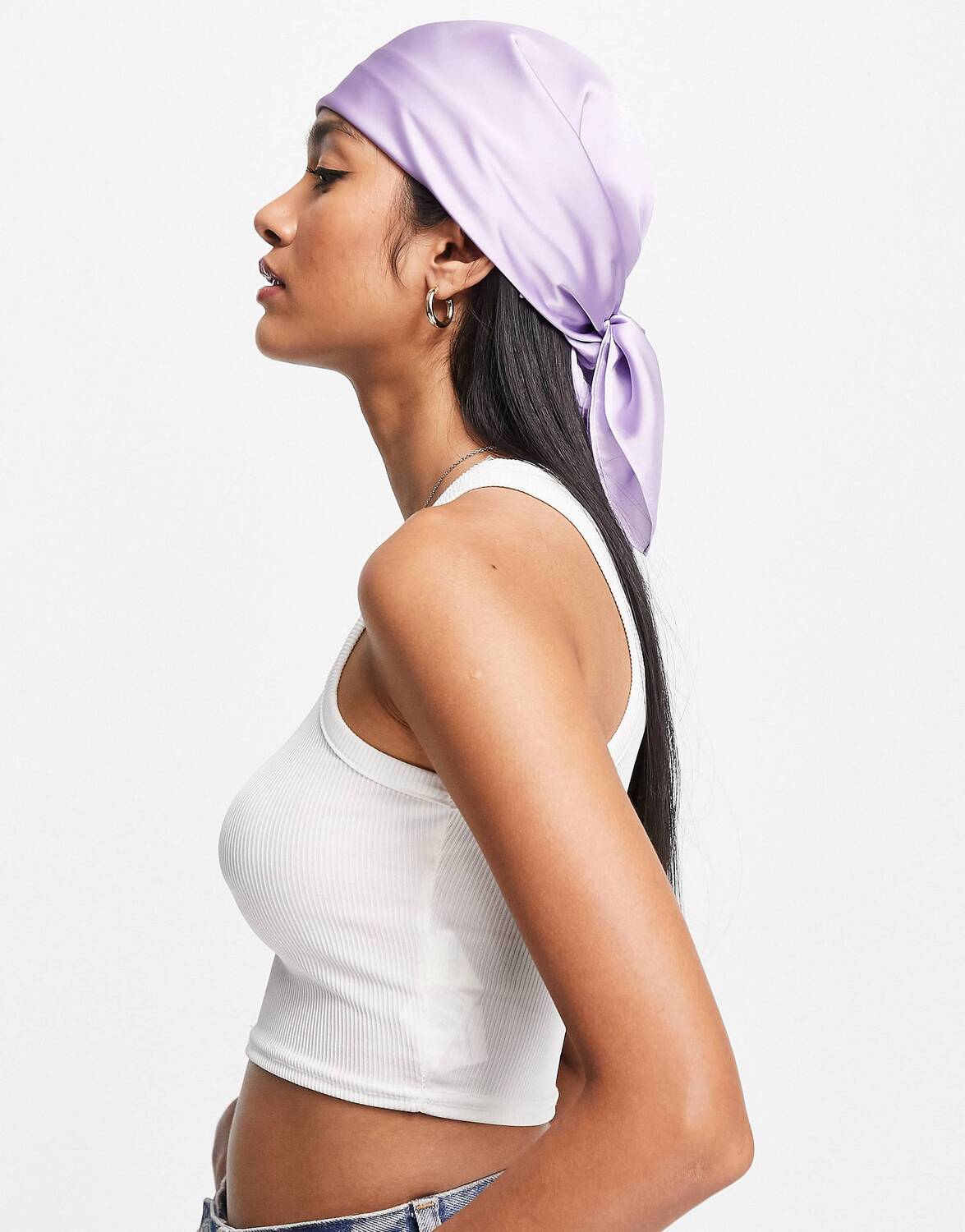

Сиреневый платок среднего размера из полисатина ASOS DESIGN - LILAC