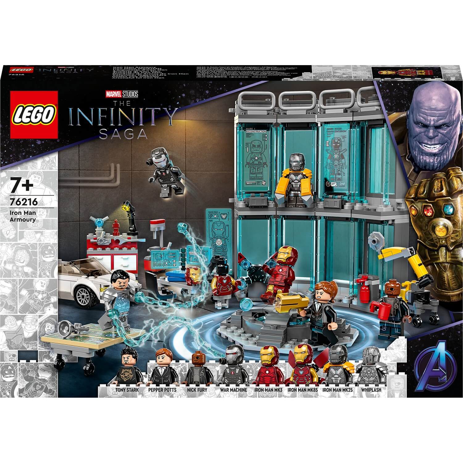 Конструктор LEGO Marvel Оружейная Железного человека 76216, 496 деталей