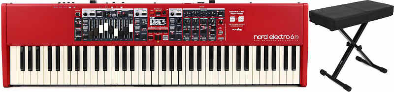 

Nord Electro 6D 73 73-клавишная клавиатура в комплекте с Gator Frameworks GFW-KEY-BNCH-1 Standard Black Keyboard Bench Nord + Gator Frameworks AMS-NELECTRO6D-73=1 GFW-KEY-BNCH-1=1