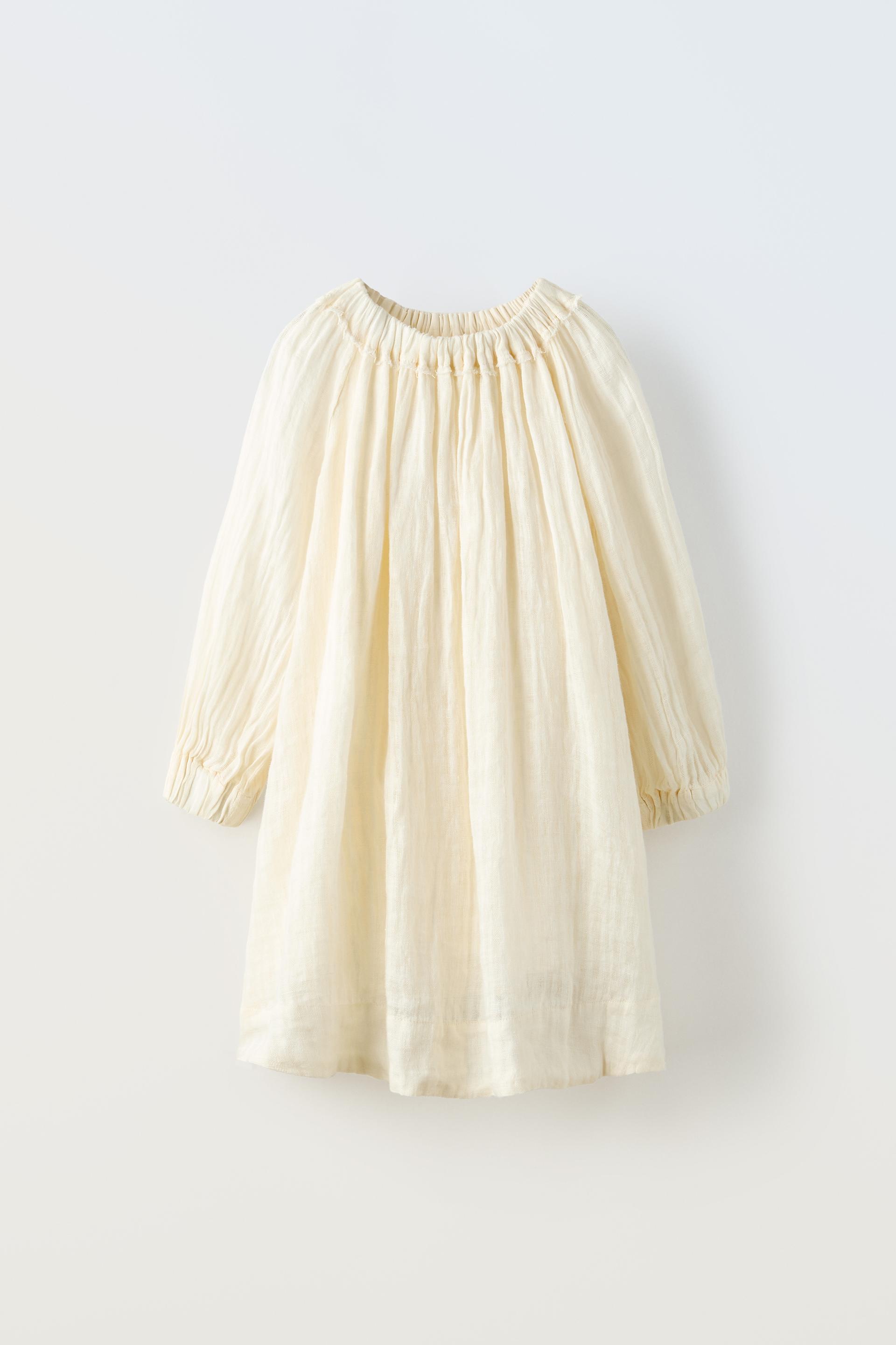 Платье Zara Textured, светло-бежевый