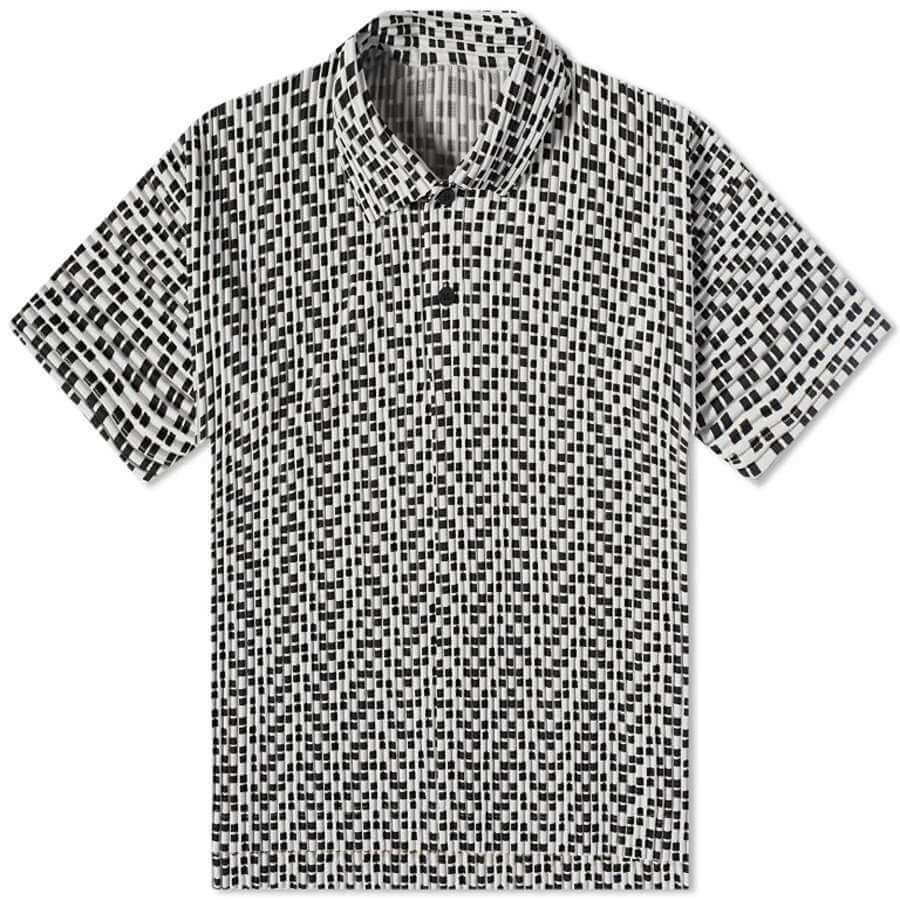 

Рубашка-поло Homme Plissé Issey Miyake Polo, белый/черный