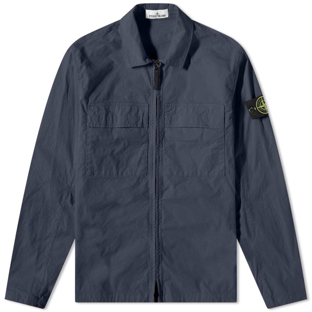 

Рубашка-рубашка Supima из хлопкового твила Stretch-TC с молнией Stone Island, Серый