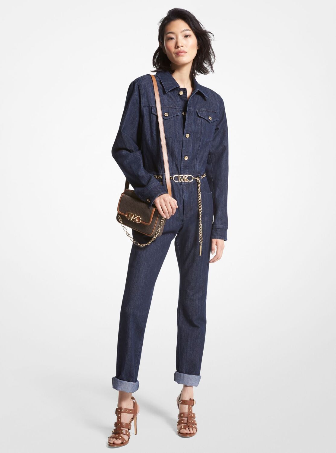

Комбинезон Michael Michael Kors Belted Denim, синий