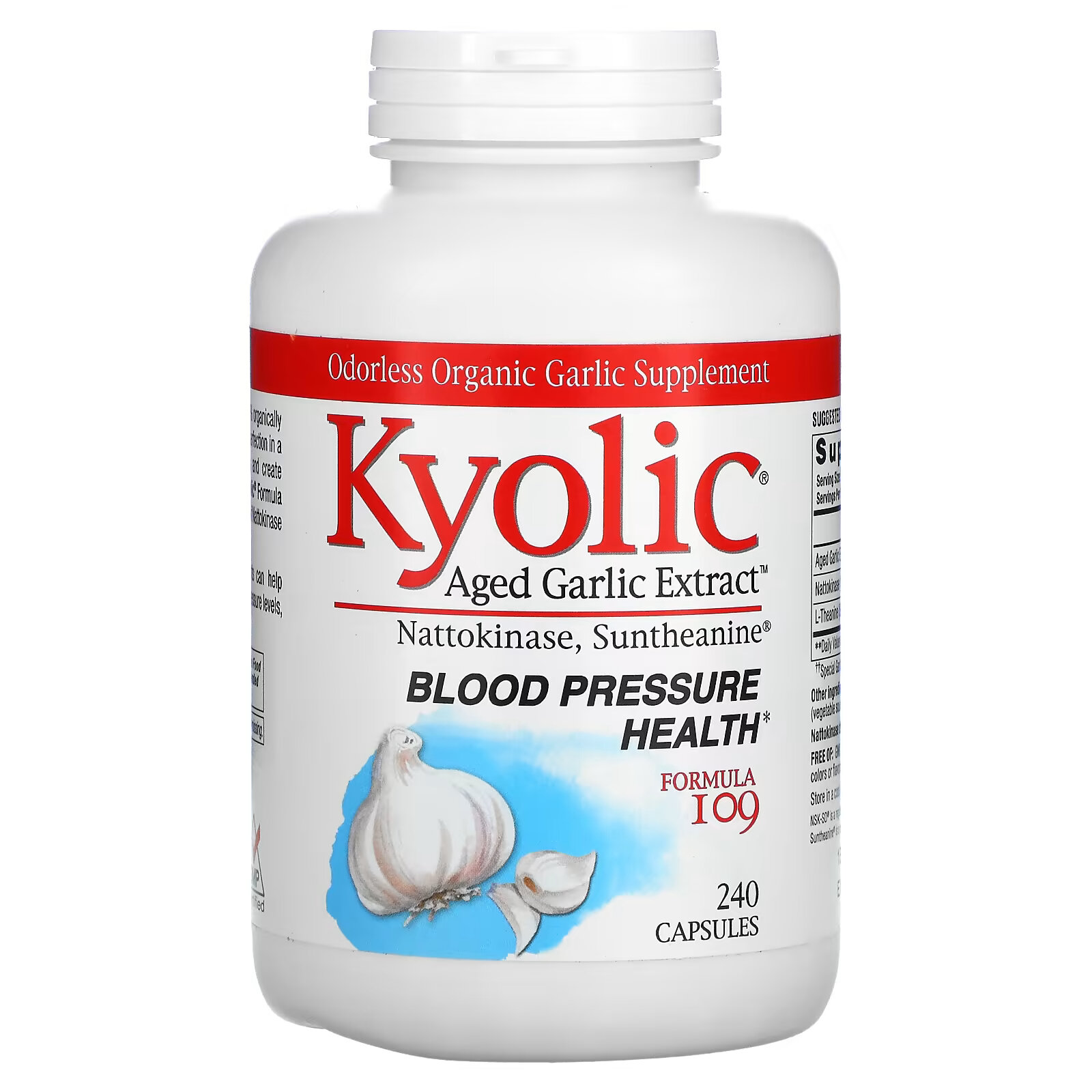 Kyolic, Состав №109 для нормализации артериального давления, 240 капсул kyolic состав 109 для нормализации артериального давления 240 капсул
