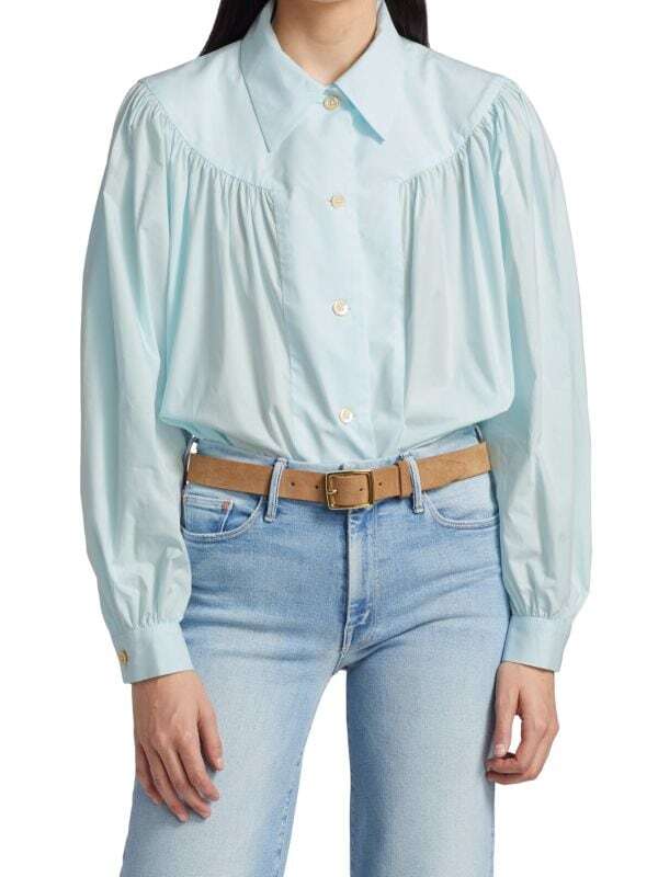 

Хлопковая блузка ramos Rachel Comey Spa blue