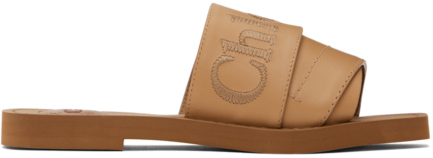 

Загорелые древесные шлепанцы Chloé