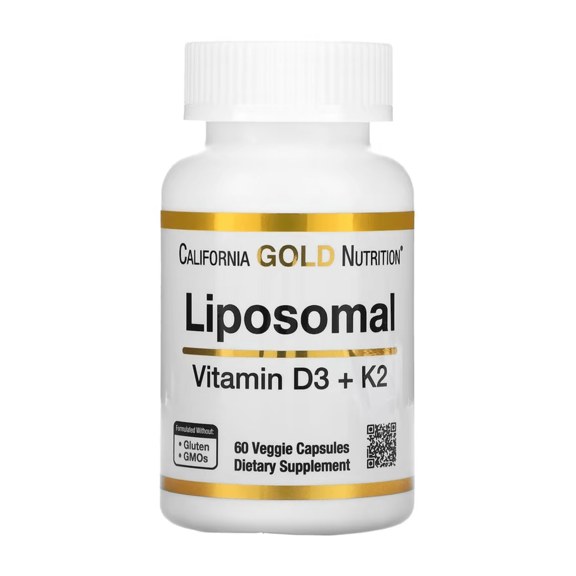 Липосомальные витамины K2 и D3 California Gold Nutrition, 60 капсул