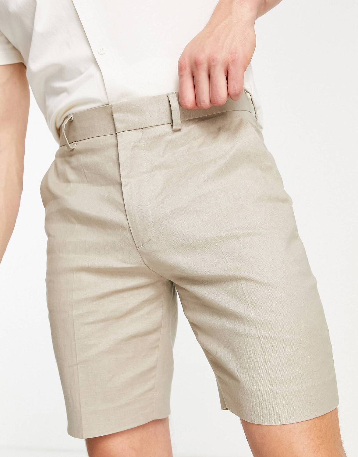 

Элегантные шорты скинни из микса льна ASOS DESIGN