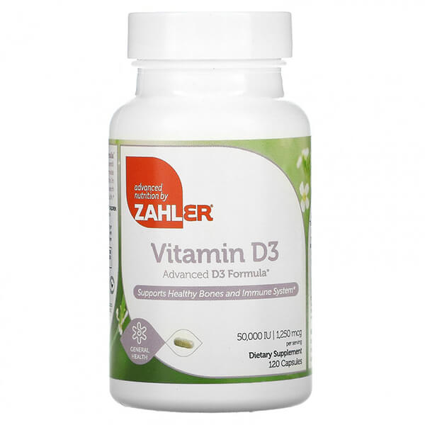 Витамин D3 Zahler 50 000 МЕ, 120 таблеток zahler витамин d3 апельсин 50 мкг 2000 ме 120 жевательных таблеток