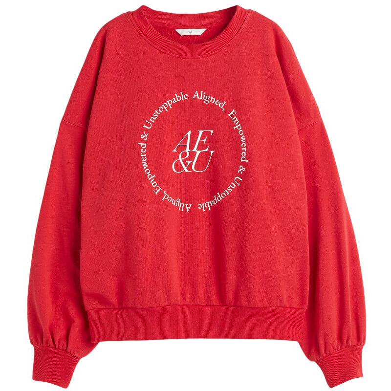 

Свитшот H&M Raglan-sleeved AE&U, красный