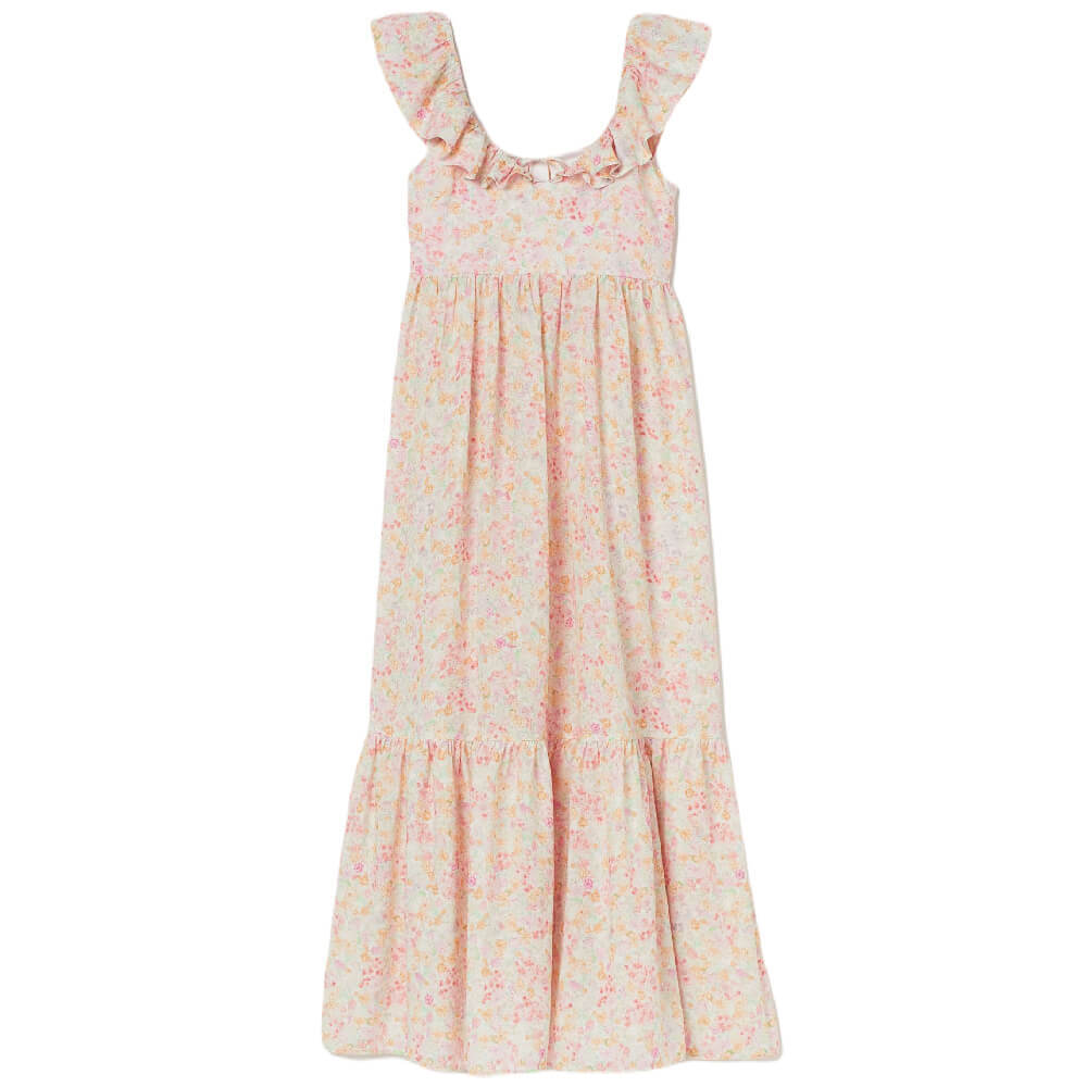 

Платье H&M Long Flared, белый/розовый