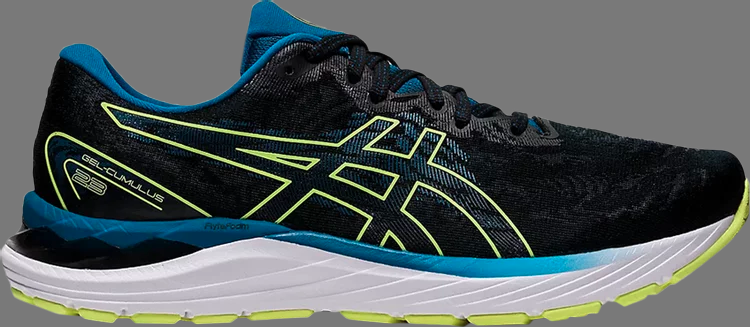 Кроссовки gel cumulus 23 'black glow yellow' Asics, черный - фото