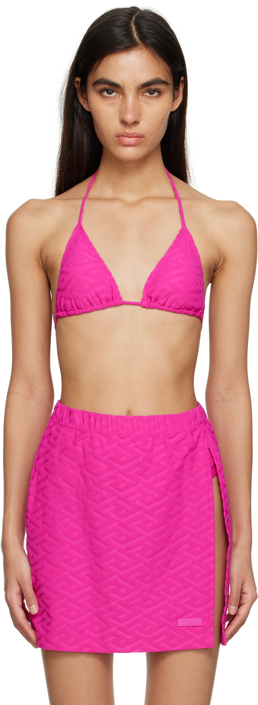 

Розовый бикини-топ 'La Greca' Versace Underwear