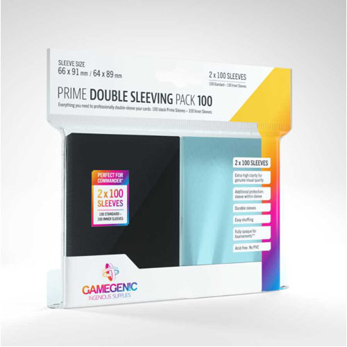 

Чехол для карточек Gamegenic Prime Double Sleeving Pack 100 – Clear & Black (2 X 100) Gamegenic