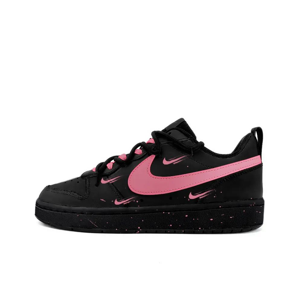 

Кроссовки Nike Court Borough Skateboarding Shoes Women's Low-top Black/Pink, черный