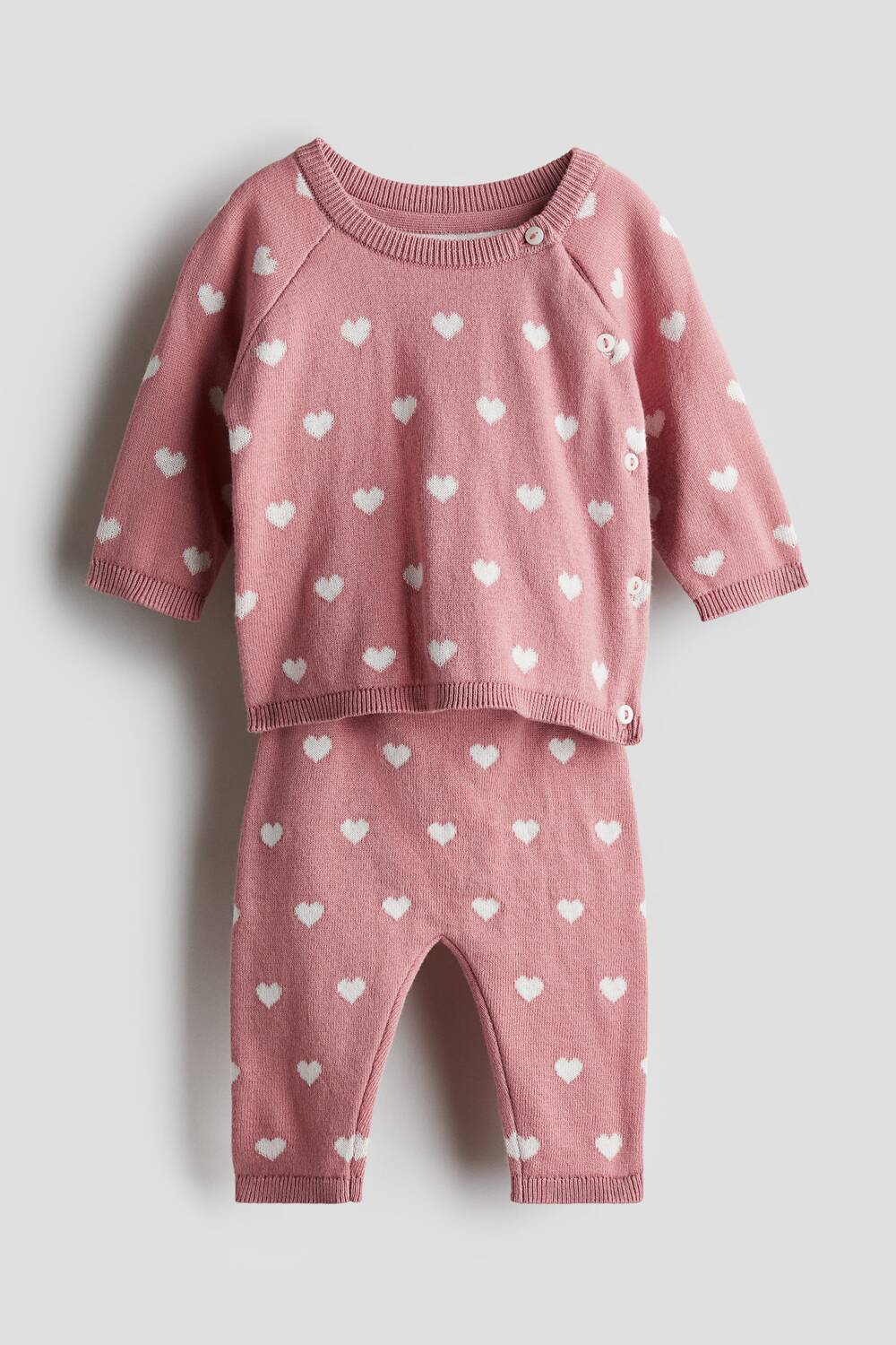 

Костюм-Двойка из хлопкового трикотажа. H&M, розовый