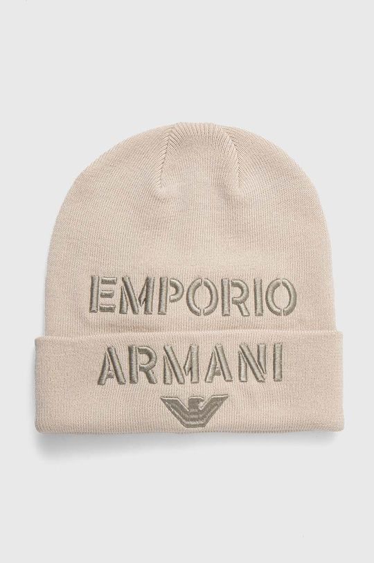 Детская шапка Emporio Armani из смесовой шерсти., бежевый шапка из смесовой шерсти emporio armani темно синий