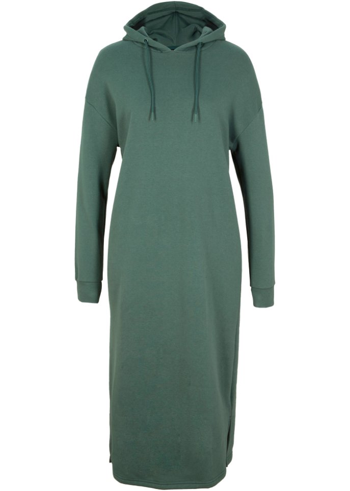 цена Платье-толстовка оверсайз с капюшоном Bpc Bonprix Collection, зеленый