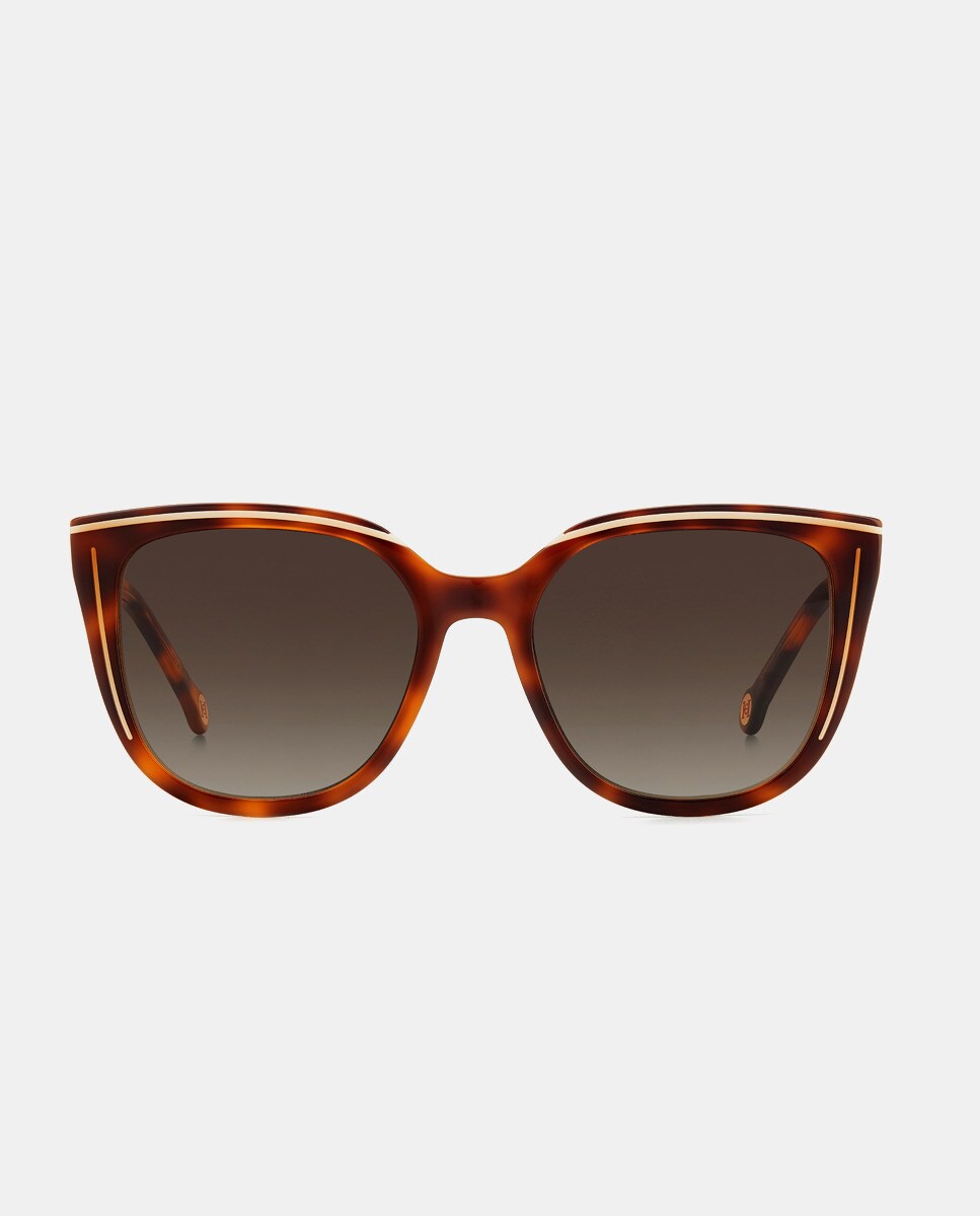 Квадратные женские солнцезащитные очки из ацетата гаваны Carolina Herrera, коричневый