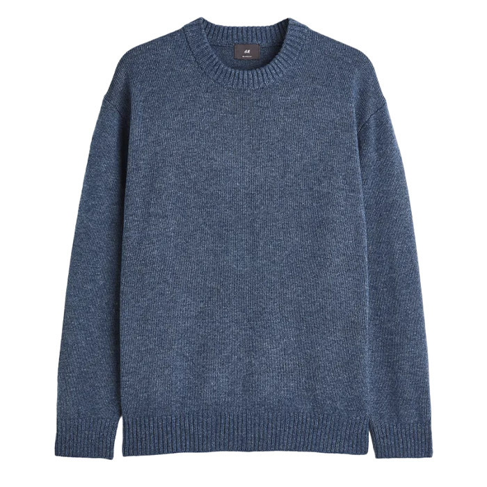 

Джемпер H&M Relaxed Fit Knit, синий меланж