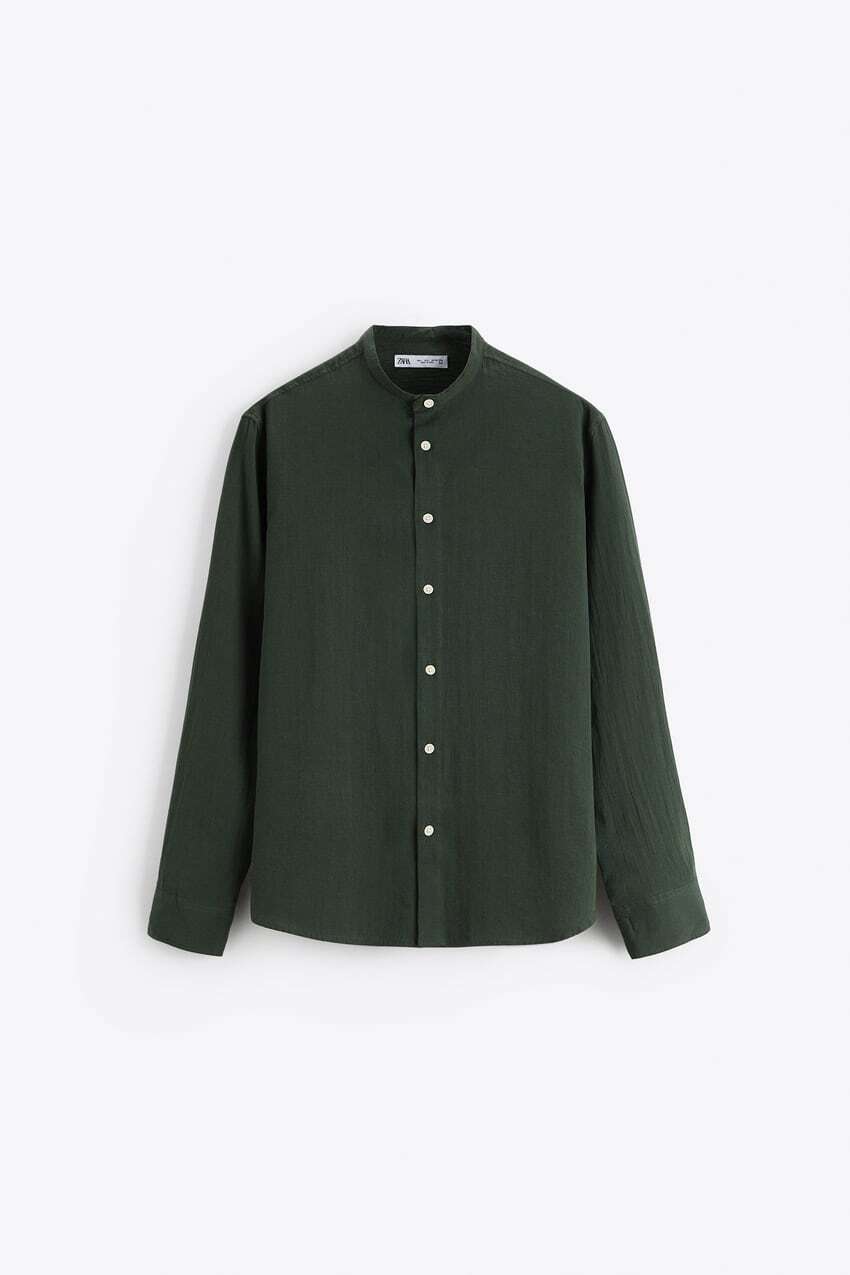 

Рубашка Zara creased-effect, зелёный