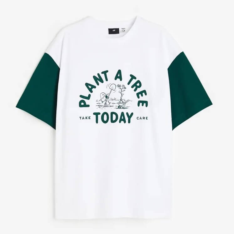 

Футболка оверсайз H&M Snoopy Fit, белый