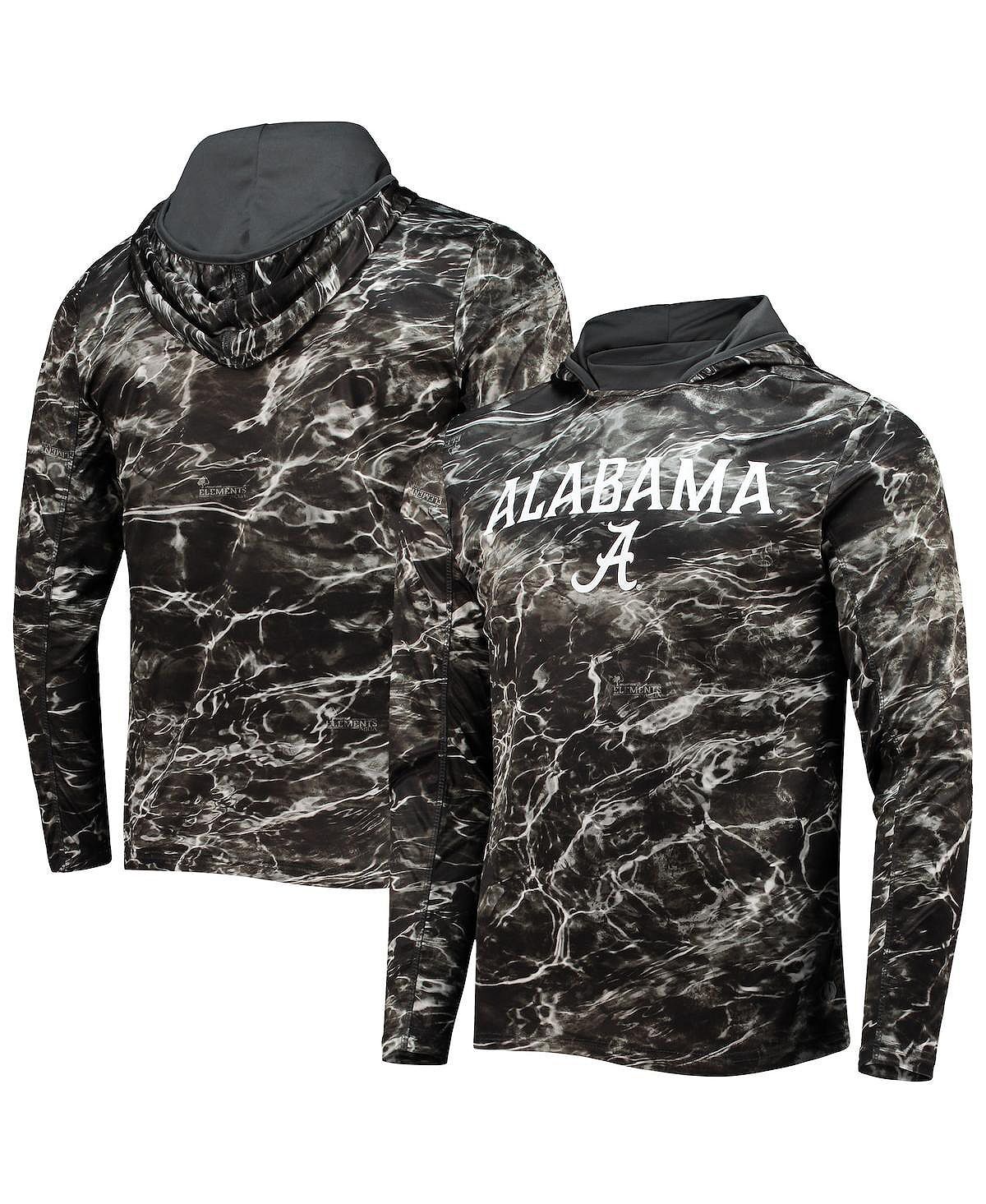 

Мужская черная футболка с капюшоном с длинным рукавом alabama crimson tide mossy oak spf 50 performance с длинным рукавом Colosseum, черный