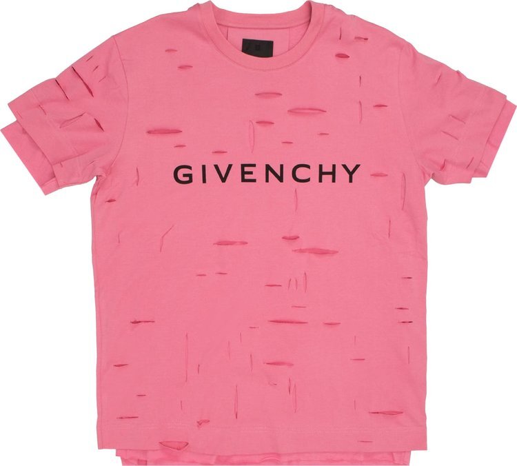 

Футболка Givenchy 2 Layers Classic Fit Hole T-Shirt 'Bright Pink', розовый