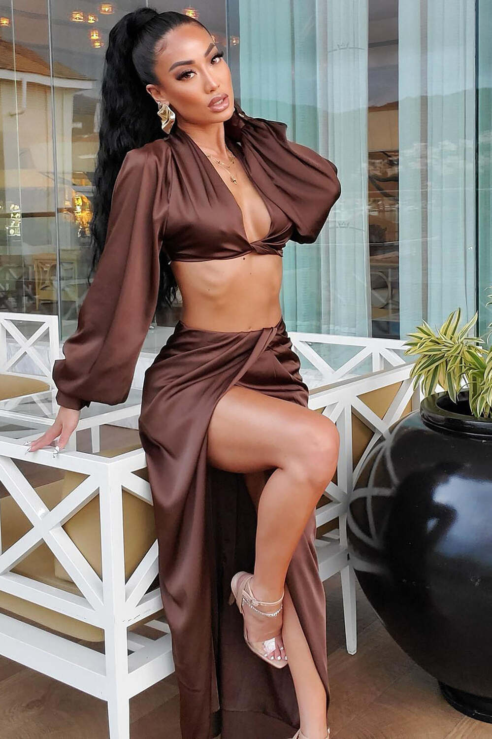 

Юбка Fashion Nova SET1303, коричневый