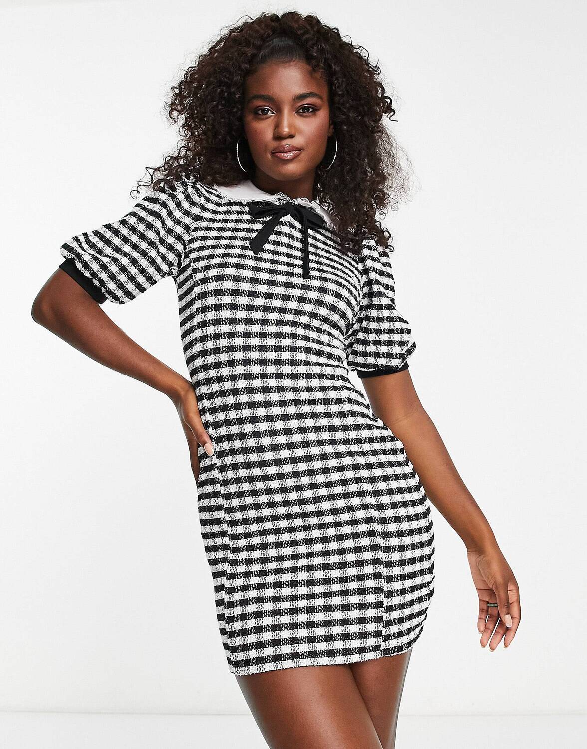 

платье Miss Selfridge с воротником из монолитной букле