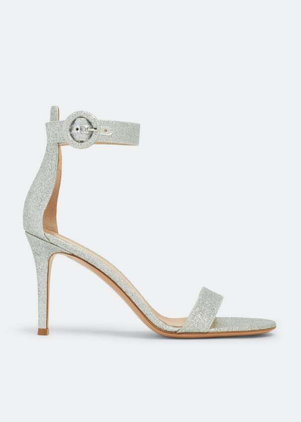 

Сандалии GIANVITO ROSSI Portofino glitter sandals, серебряный