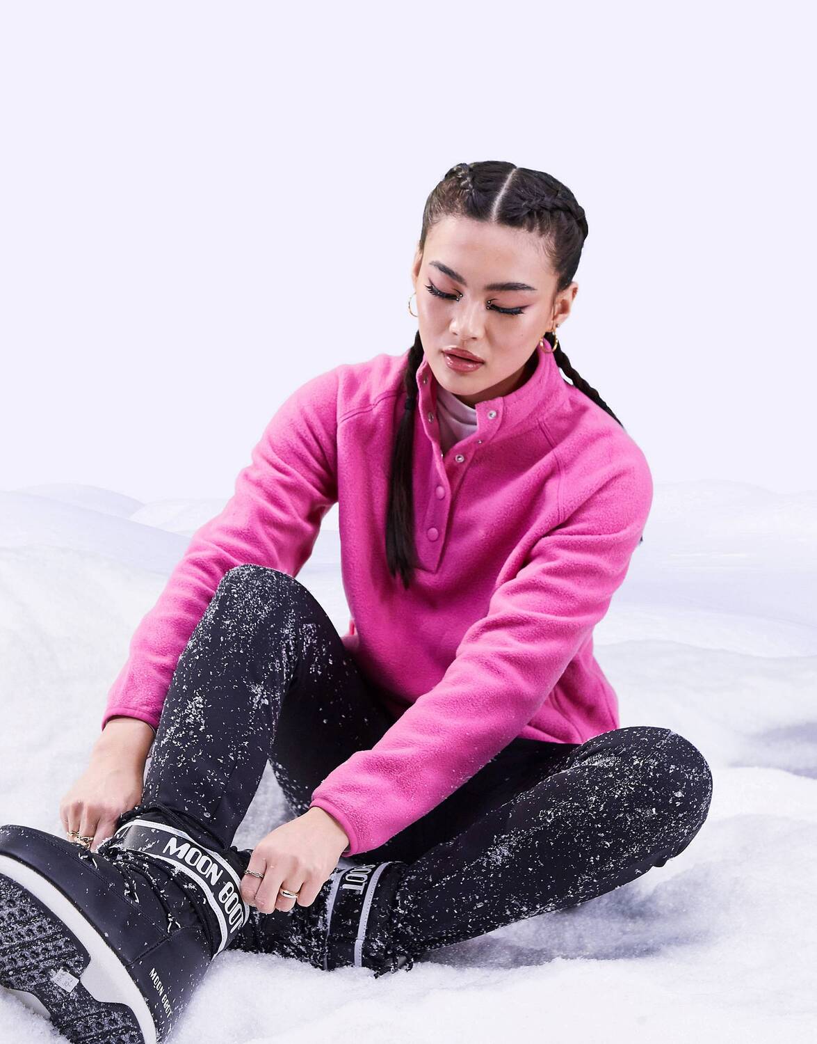 

Лыжный флис ASOS 4505 с кнопками, Розовый