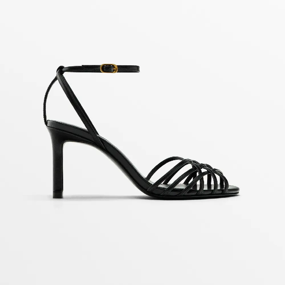 

Босоножки Massimo Dutti Heeled Cage - Studio, черный