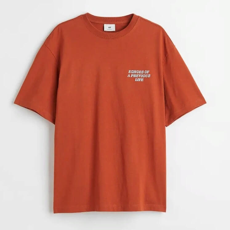

Футболка с принтом H&M Echoes Relaxed Fit, оранжевый