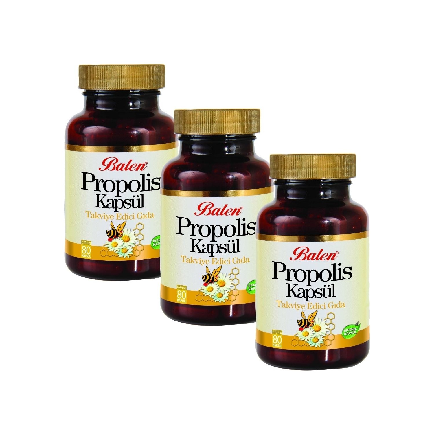 Пищевая добавка Balen Propolis 670 мг, 3 упаковки по 80 таблеток