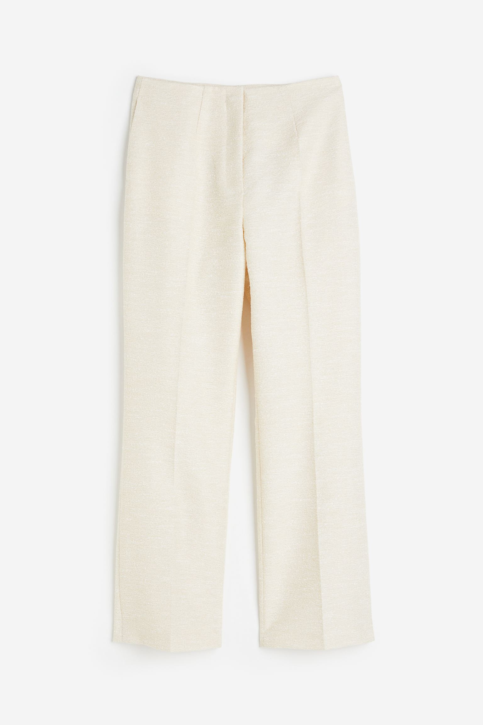 Брюки H&M Structured Weave, кремовый узкие брюки со складками спереди fransa curve stretch коричневый