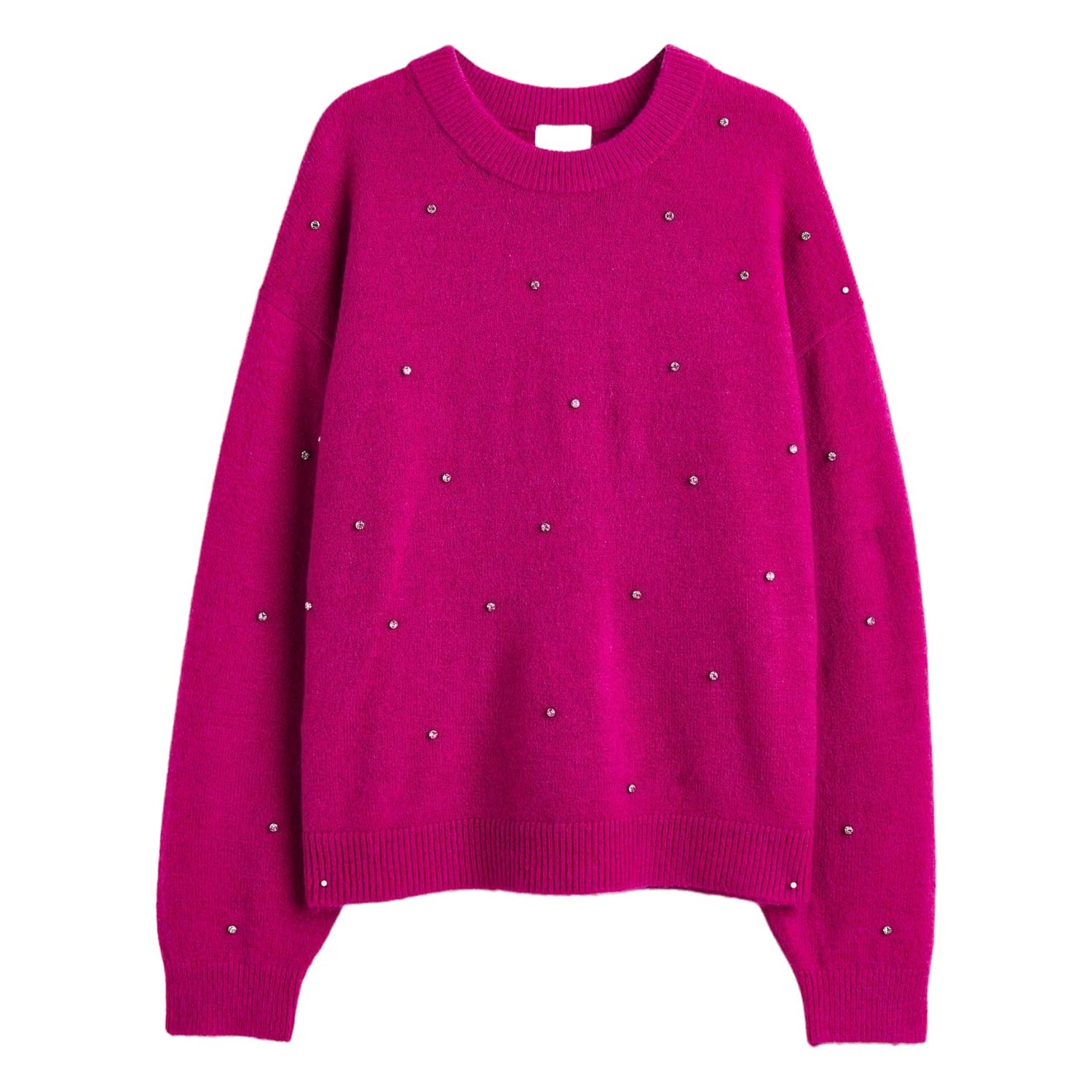 Джемпер H&amp;M Rhinestones Beaded, вишневый