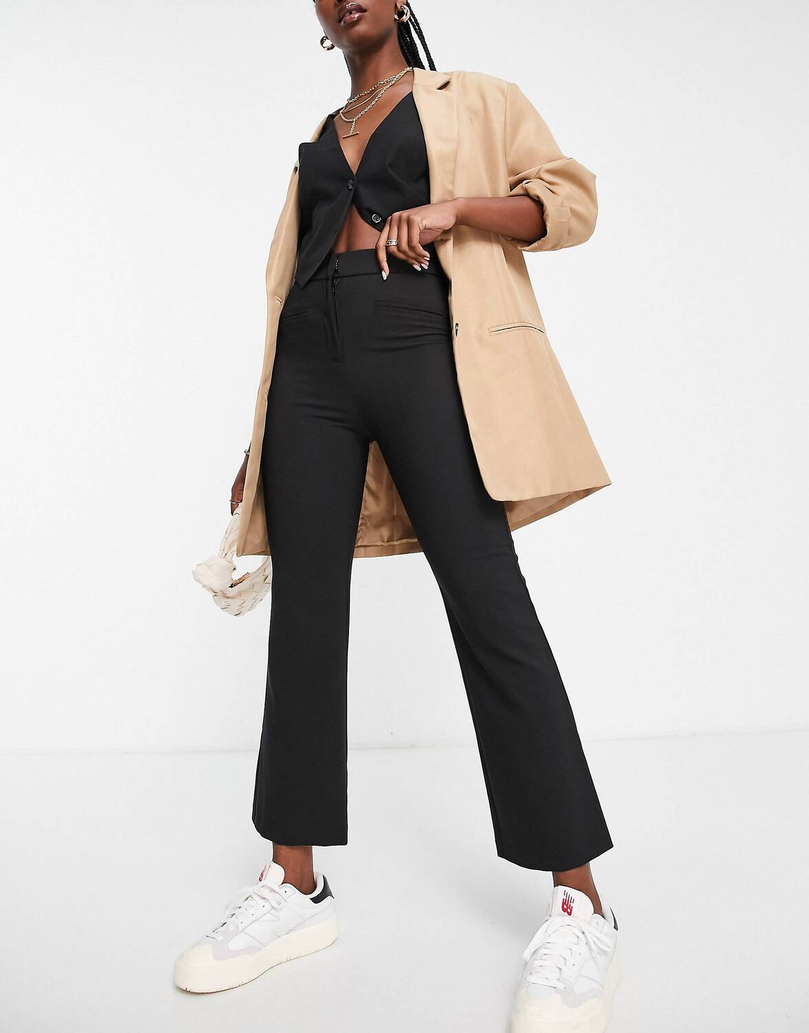 

Черные укороченные узкие брюки ASOS DESIGN, Черный