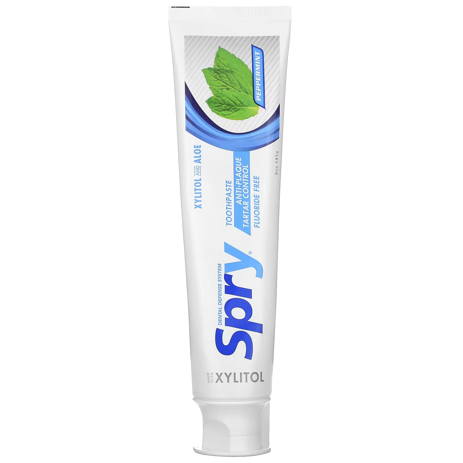 Xlear, Spry Toothpaste, защита от зубного камня, без фтора, перечная мята, 141 г (5 унций) xlear spry germs мятные кофеты перечная мята 40 штук 25 г