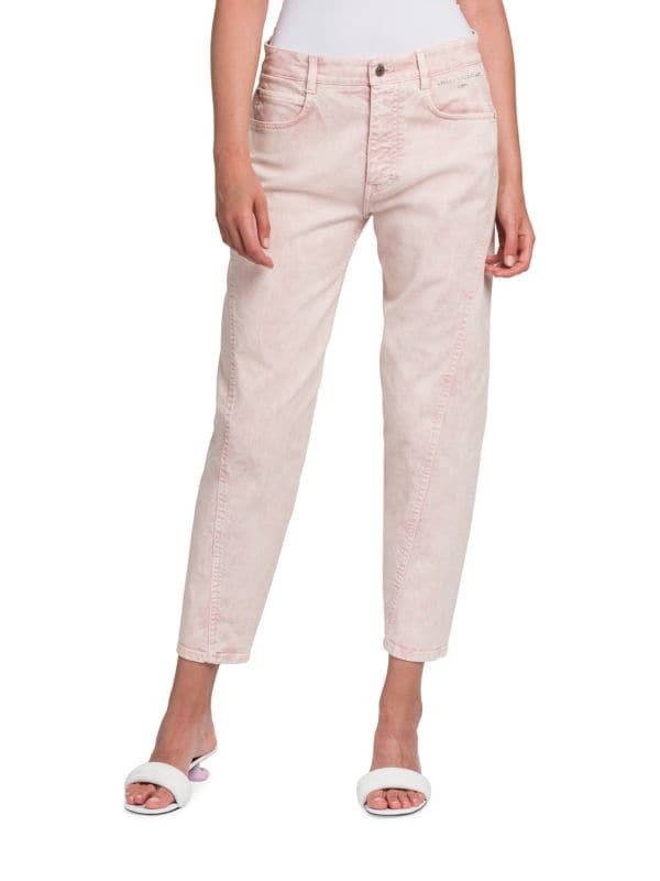 

Джинсы - Баллоны Stella McCartney с высокой посадкой и перекрученными швами, fresh peach