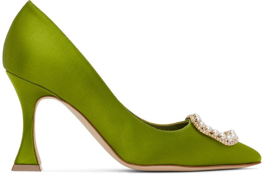 

Зеленые туфли на каблуке Fabetapump Manolo Blahnik