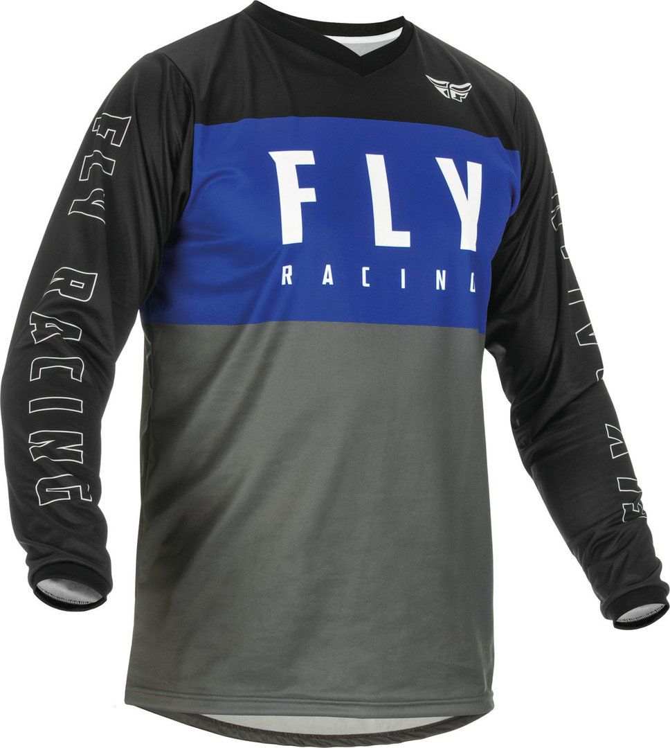 Джерси Fly Racing F-16 мотокросс, серый/черный/синий джерси fly racing f 16 молодежный черный серый
