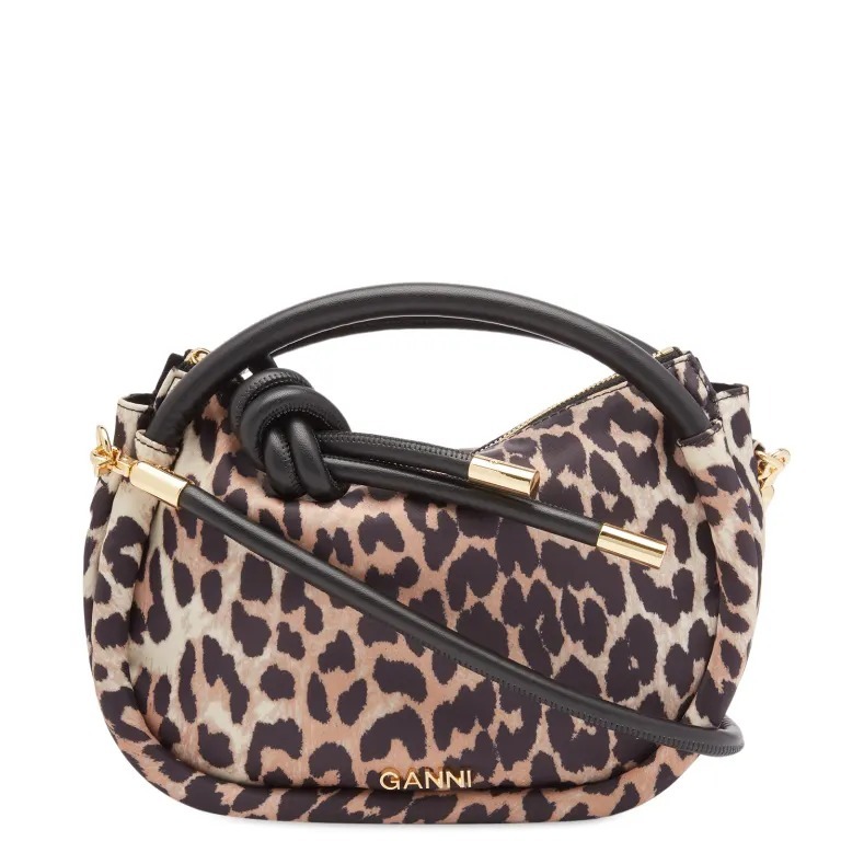 

Сумка кросс-боди Ganni Knot Mini Print Leopard, мультиколор