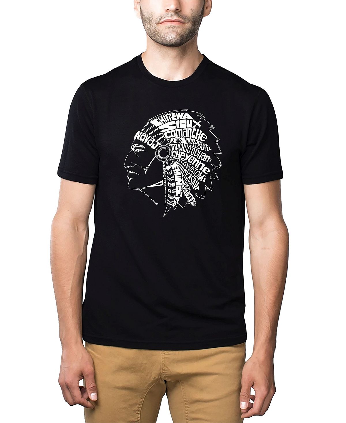 Мужская футболка premium word art LA Pop Art, черный сакральный оракул американских индейцев
