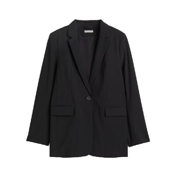 Пиджак однобортный H&M Single-breasted Jacket, черный