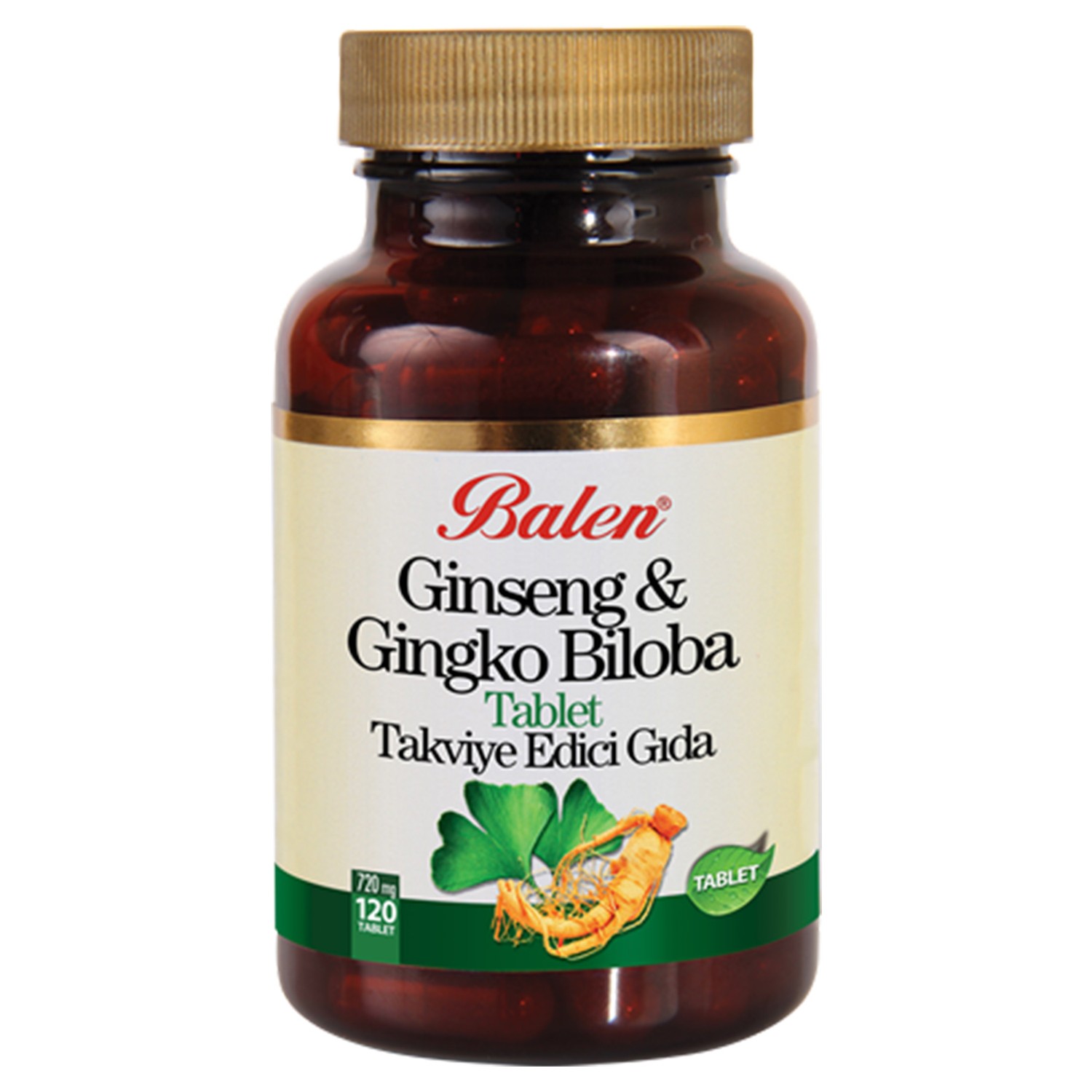 Активная добавка Balen Ginseng & Ginkgo Biloba, 120 капсул. активная добавка balen ginseng ginkgo biloba tablet
