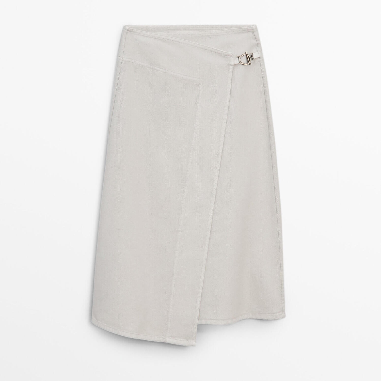 

Юбка Massimo Dutti Twill Midi Pareo, светло-серый