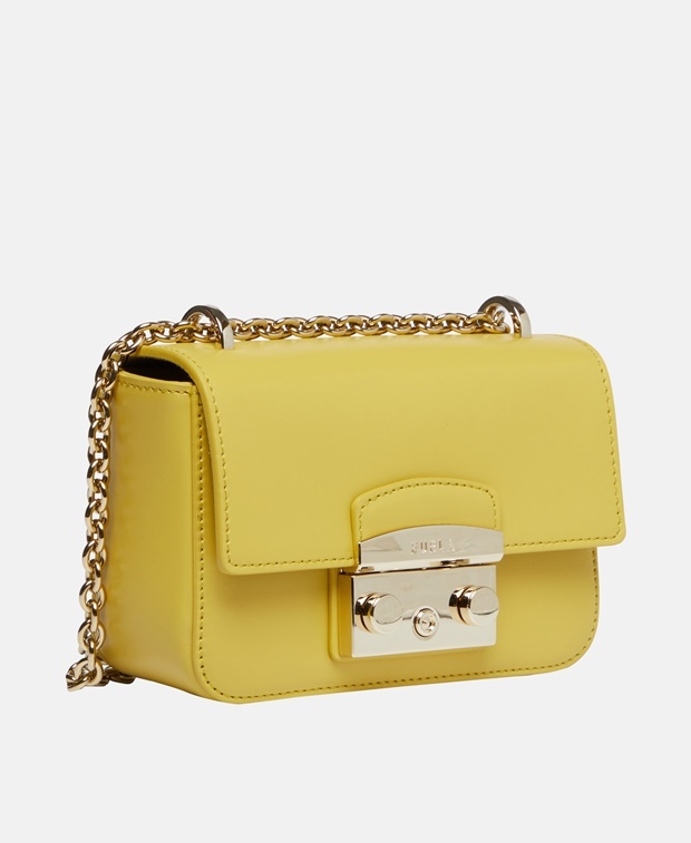 

Кожаная сумка через плечо Furla, желтое золото
