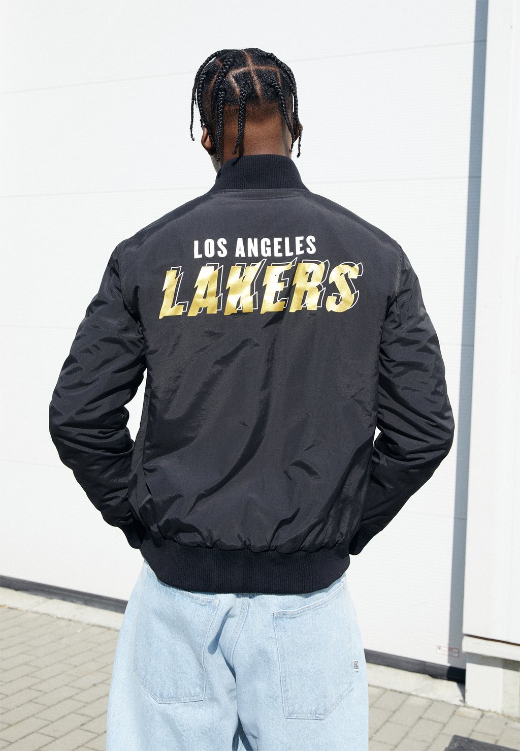 

Team Nba Los Angeles Lakers Script Bomber Jacket New Era, цвет black/gold-coloured