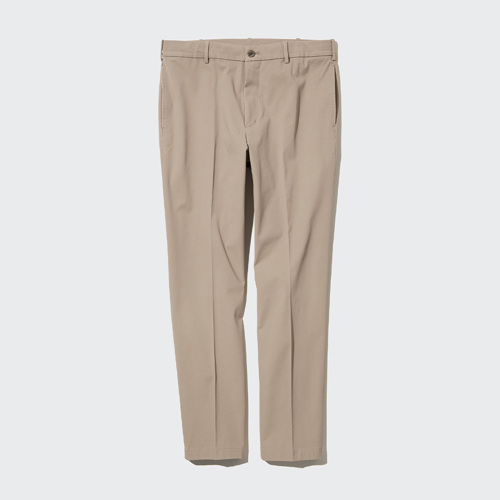 

Брюки Uniqlo эластичные хлопковые повседневные, бежевый